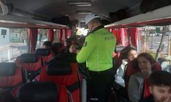 Manisa'da otobüs terminallerinde emniyet kemeri denetimi