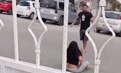 Sokak ortasında karısını dövdü, okuldaki çocuklar izledi