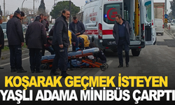 Koşarak geçmek isteyen yaşlı adama minibüs çarptı