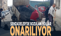 Şehzadeler’de bozulan yollara asfalt yama çalışması