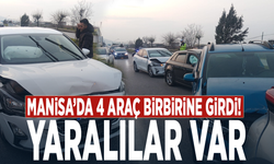 Manisa’da 4 araç birbirine girdi! Yaralılar var