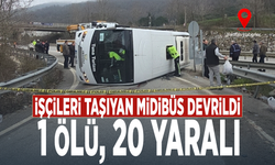 Feci kaza! İşçileri taşıyan midibüs devrildi: 1 ölü, 20 yaralı