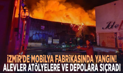 İzmir'de mobilya fabrikasında yangın! Alevler atölyelere ve depolara sıçradı