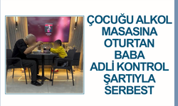 İzmir'de çocuğunu alkol masasına oturtan baba adli kontrolle serbest
