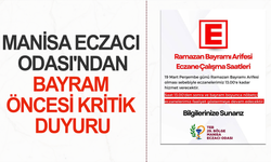 Manisa'da Bayramda Eczanelerin Çalışma Saatleri Belli Oldu