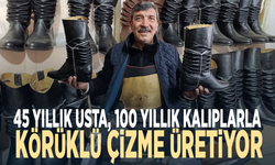 45 yıllık usta, 100 yıllık kalıplarla körüklü çizme üretiyor