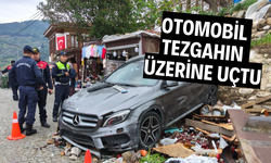 Otomobil tezgahın üzerine uçtu: 1 yaralı