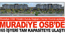 Osman Kıvırcık açıkladı: Muradiye OSB’de 165 İşyeri Tam Kapasiteye Ulaştı