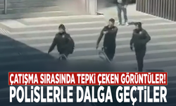 Çatışma sırasında tepki çeken görüntüler! Polislerle dalga geçtiler