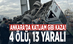 Katliam gibi kaza! Halk otobüsü üst geçide çarptı: 4 ölü, 13 yaralı