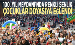 100. Yıl Meydanı’nda renkli şenlik.. Çocuklar doyasıya eğlendi