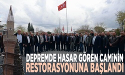 Depremde hasar gören caminin restorasyonuna başlandı
