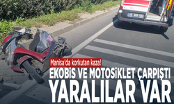 Manisa'da korkutan kaza! Ekobis ve motosiklet çarpıştı: Yaralılar var