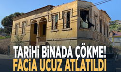 Tarihi binada çökme! Facia ucuz atlatıldı
