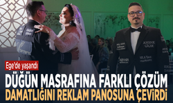 Düğün masrafına farklı çözüm! Damatlığını reklam panosuna çevirdi