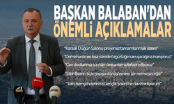 Başkan Balaban'dan önemli açıklamalar