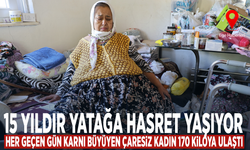 15 yıldır yatağa hasret yaşıyor... Her geçen gün karnı büyüyen çaresiz kadın 170 kiloya ulaştı