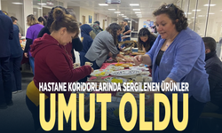 Hastane koridorlarında sergilenen ürünler umut oldu