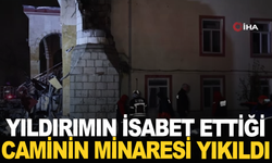 Elazığ’da yıldırımın isabet ettiği caminin minaresi yıkıldı