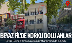 Manisa'da tarihi Beyaz Fil binasında intihar girişimi