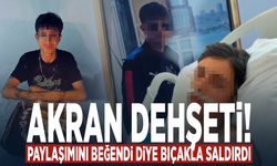 Akran dehşeti! Paylaşımını beğendi diye bıçakla saldırdı