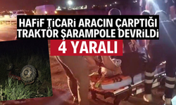 Traktöre çarpan araçta 4 kişi yaralandı