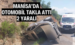 Manisa’da otomobil takla attı: 2 yaralı