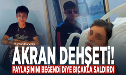 Akran dehşeti! Paylaşımını beğendi diye bıçakla saldırdı
