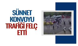 Sünnet konvoyu trafiği felç etti