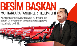 Manisa Büyükşehir Belediyesi muhtarlara su tankeri teslim etti