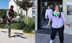 Kadınıyla erkeğiyle top sektirdiler, milli takıma moral verdiler
