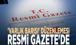 'Varlık Barışı' düzenlemesi Resmi Gazete'de