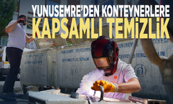 Yunusemre’den konteynerlere kapsamlı temizlik