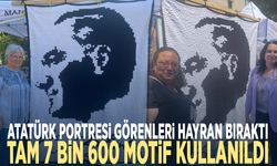 Atatürk portresi görenleri hayran bıraktı... Tam 7 bin 600 motif kullanıldı