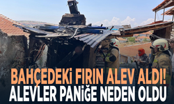 Bahçedeki fırın alev aldı! Alevler paniğe neden oldu