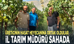 Üreticinin hasat heyecanına ortak oldular... İl Tarım Müdürü sahada