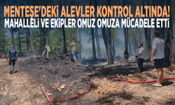 Menteşe'deki alevler kontrol altında! Mahalleli ve ekipler omuz omuza mücadele etti
