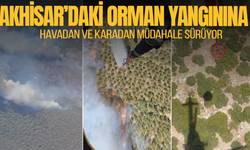 Akhisar'da orman yangınına havadan ve karadan müdahale