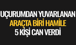 Uçurumdan yuvarlanan araçta biri hamile 5 kişi can verdi