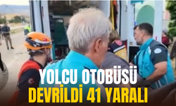 Kirklareli'de fevi kaza: Yolcu otobüsü devrildi 41 yaralı