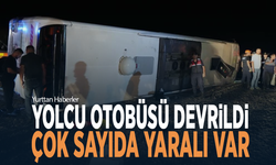 Yolcu otobüsü devrildi: Çok sayıda yaralı var