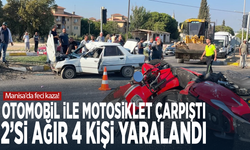 Manisa'da feci kaza! Otomobil ile motosiklet çarpıştı: 2’si ağır 4 kişi yaralandı