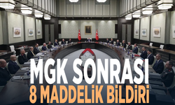MGK sonrası 8 maddelik bildiri