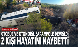 İzmir’de feci kaza! Otobüs ve otomobil şarampole devrildi, 2 kişi hayatını kaybetti