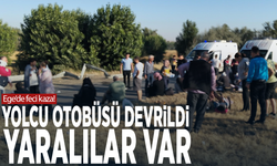 Ege’de feci kaza! Yolcu otobüsü devrildi: Yaralılar var