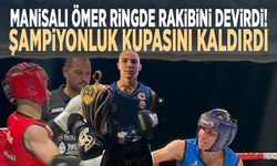 Manisalı Ömer ringde rakibini devirdi... Şampiyonluk kupasını kaldırdı