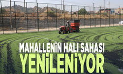 Mahallenin halı sahası yenileniyor