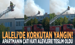 Laleli’de korkutan yangın! Apartmanın çatı katı alevlere teslim oldu