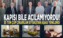 Kapısı bile açılamıyordu! 35 ton çöp çıkarılan ev baştan aşağı yenilendi