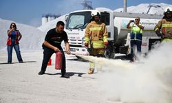 Manisa Büyükşehir Belediyesi personeline nefes kesen tatbikat